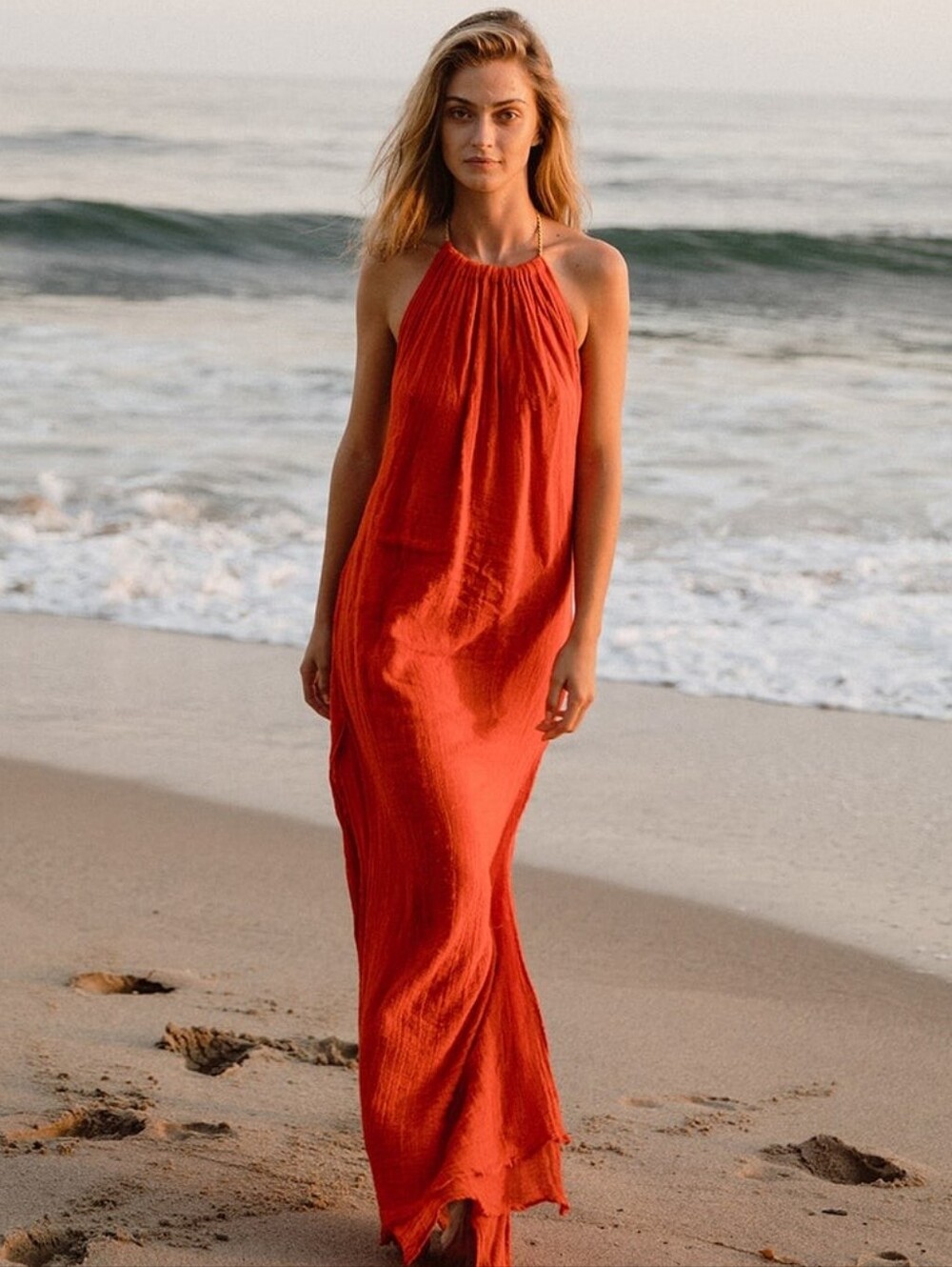 Jen's Pirate Booty Cotton Boho Grecian Margarita Dress In Fire One Size LIKE NEW